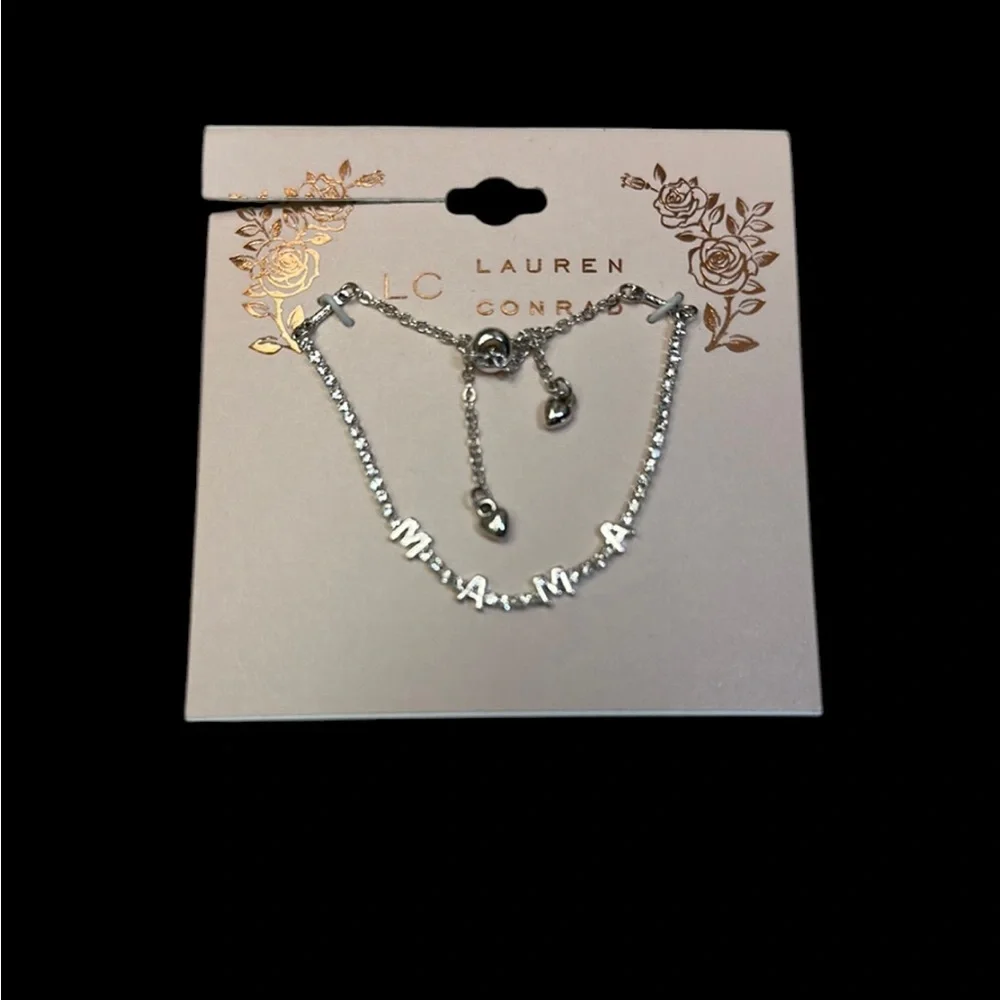 LC Lauren Conrad Silver Tone MAMA Adjustable Bracelet